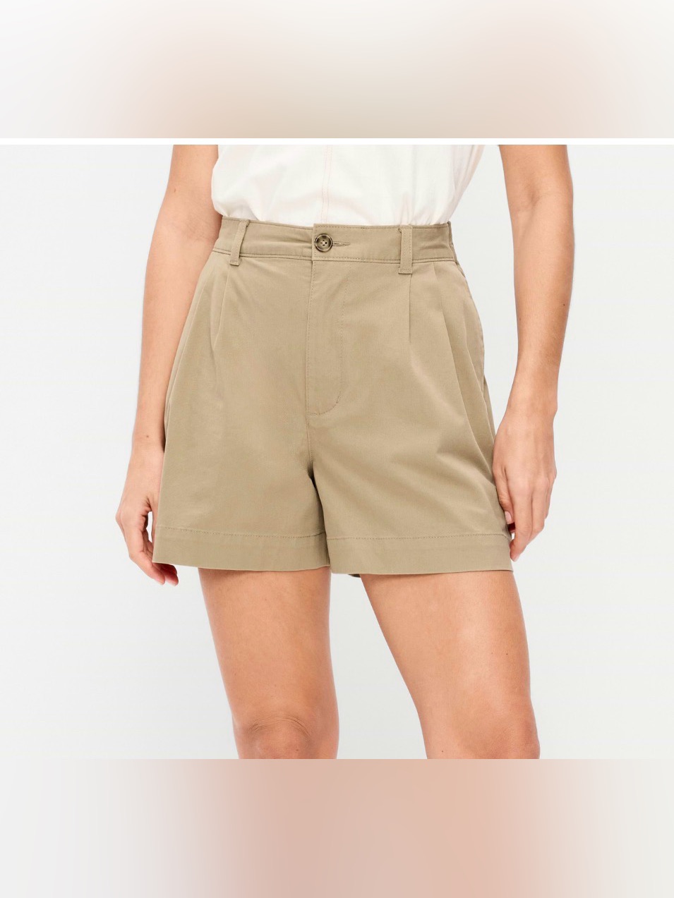 Nwt Old Navy Women’s Khaki Extra High-Rise Og Chino Shorts - Size L - Stretch